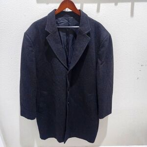 Giorgio Armani Charcoal Gray Wool Overcoat Trench Coat Long Sz 50R